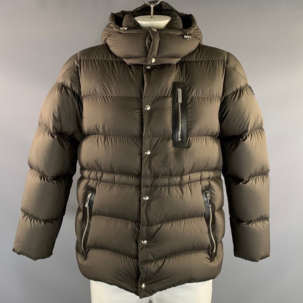 MONCLER Size L Green Quilted Polyester Puffer Jacket